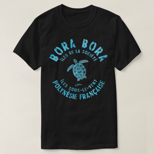 Camiseta JCombs Bora Bora, Polinesia Francesa, tortuga mari (Diseño del anverso)