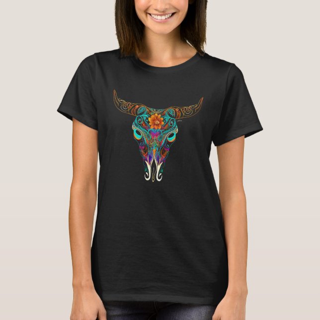 Camiseta JCombs de la Calavera de Vaca  7 (Anverso)