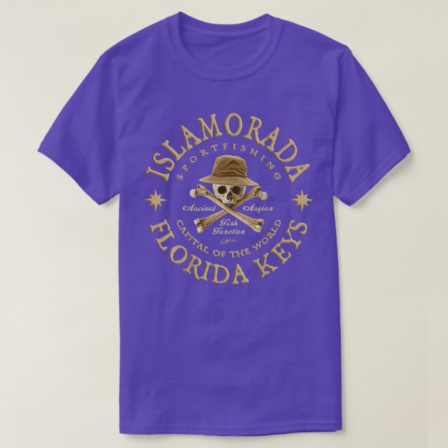 Camiseta Jcombs Islamorada, Florida, Angler antiguo, Fishin (Diseño del anverso)