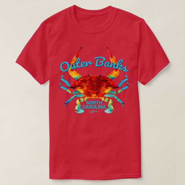 Camiseta JCombs Outer Banks NC Blue Crab (Diseño del anverso)