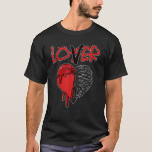 Camiseta JD 4 Ladrón rojo goteo corazón Ladrón rojo 4s Mat