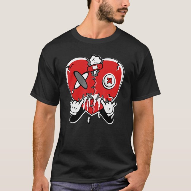 Camiseta JD 4 Red Thunder Heart Crying  Red Thunder 4s Matc (Anverso)