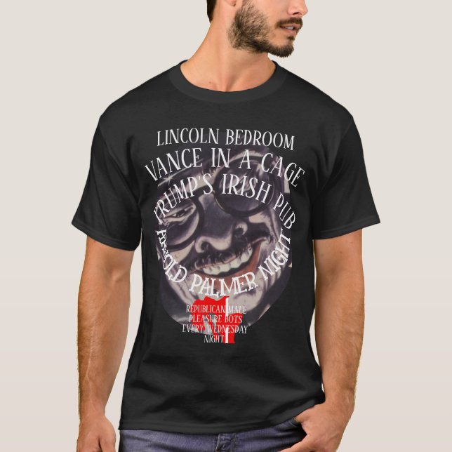 CAMISETA JD VANCE CAGE TRUMP REPUBLICAN PLEASURE BOTS (Anverso)