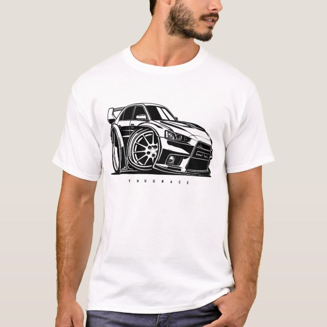 Camiseta JDM Lancer Evolution X Evo Toon Art Enthusiast (Anverso)