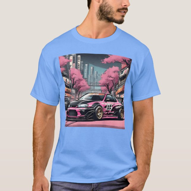 Camiseta JDM Tokyo Skyline Retro Race Drift Tuning On The B (Anverso)