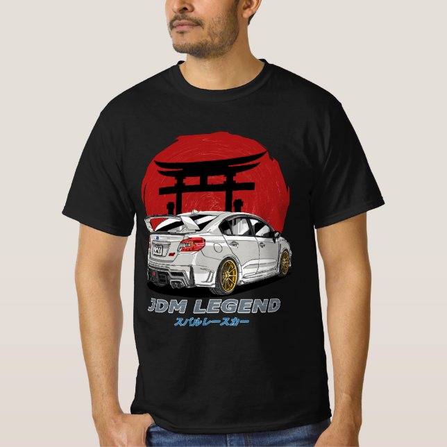 Camiseta JDM White Subie Impreza WRX T-Shirt STi (Anverso)