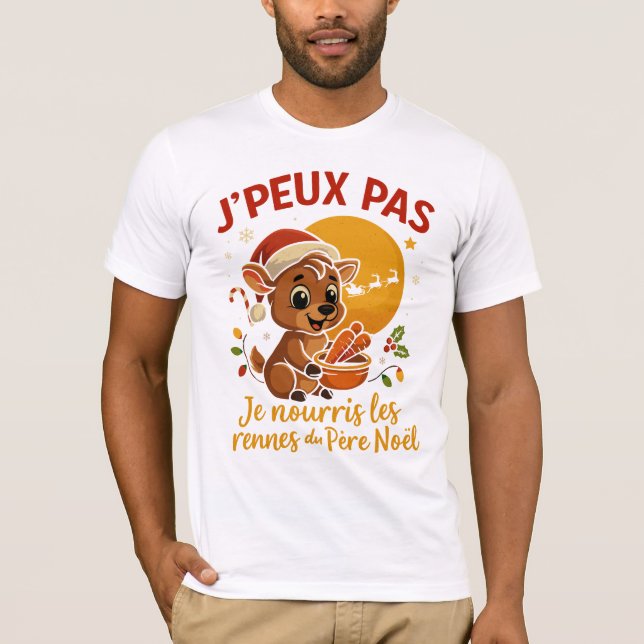 Camiseta Je Nourris Les Rennes du Père Noël (Anverso)