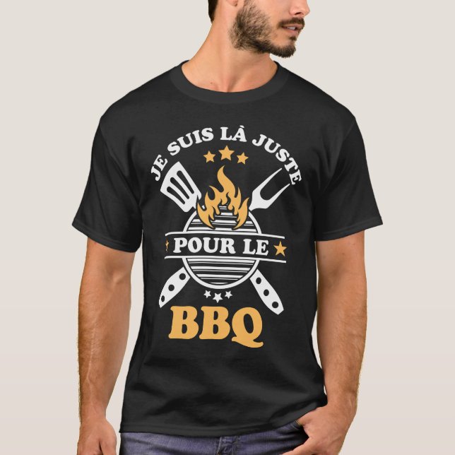 Camiseta Je suis là juste pour le barbecue (Anverso)