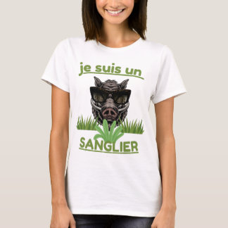 Camiseta Je suis un sanglier – Illustration drôle de tête  