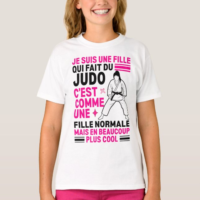 Camiseta je suis une fille qui fait de judo (Anverso)