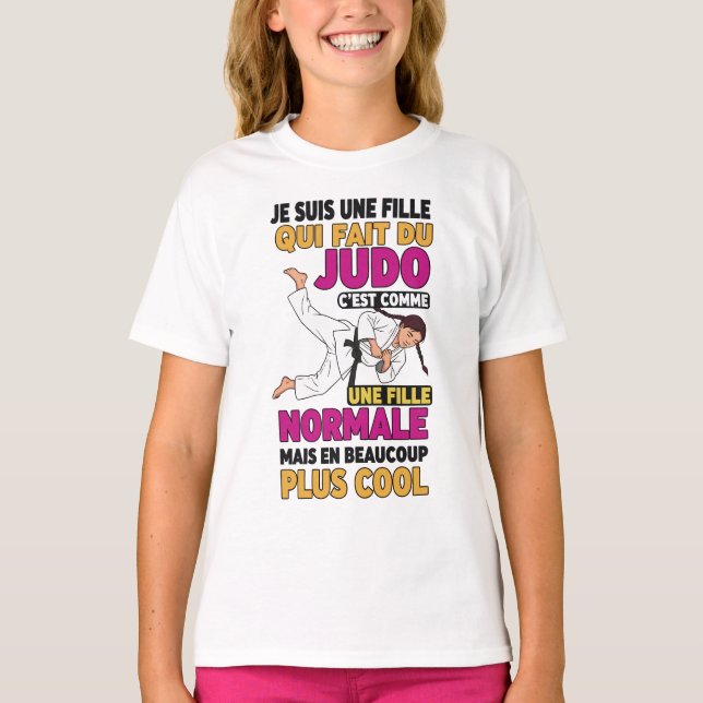 Camiseta je suis une fille qui fait de judo (Anverso)