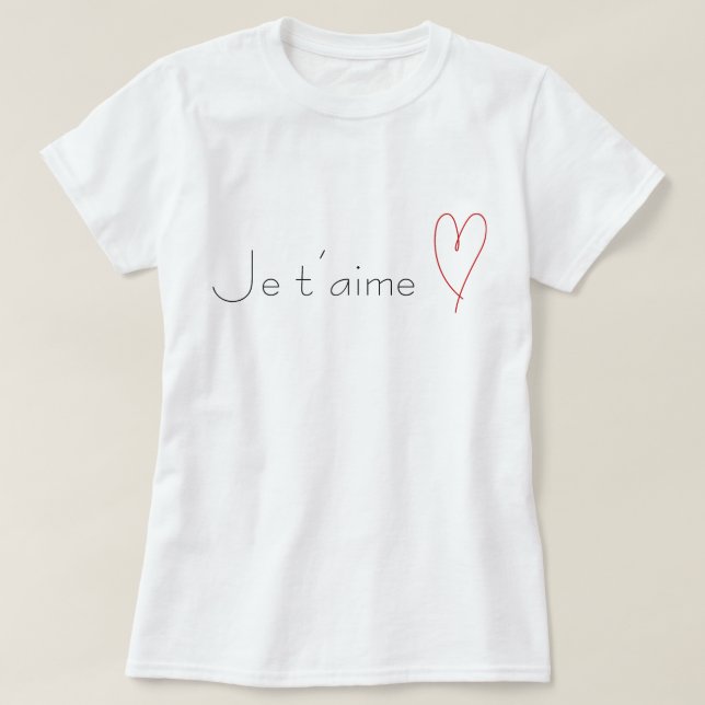 Camiseta Je t'aime (Diseño del anverso)