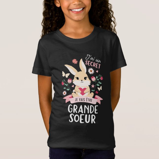 Camiseta Je vais être grande soeur 2026 (Anverso)