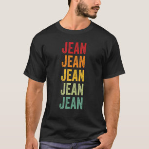 Camiseta Jean Rainbow Repetición De Jean Name Textos