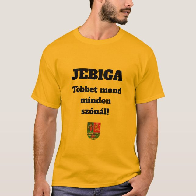 Camiseta JEBIGA Többet mond minden szónál! sárga rövid ujjú (Anverso)