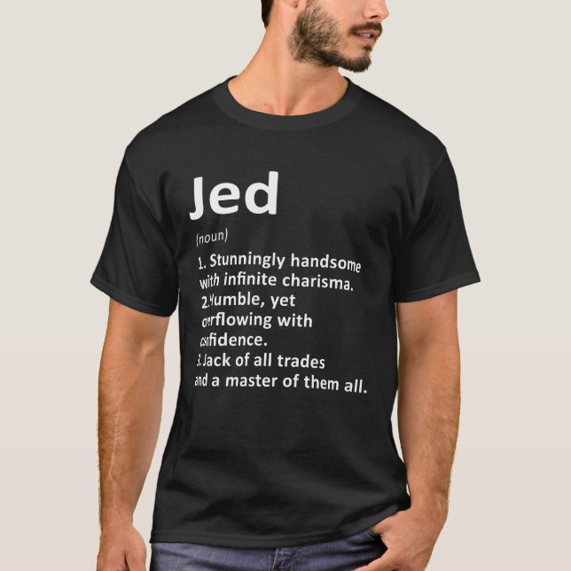 Camiseta Jed Definition Personalised Name Funny Birthday Gi (Anverso)
