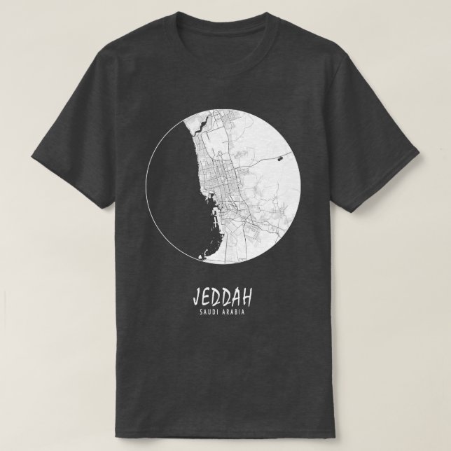 Camiseta Jeddah Makkah Mapa de la ciudad de Arabia Saudita  (Diseño del anverso)