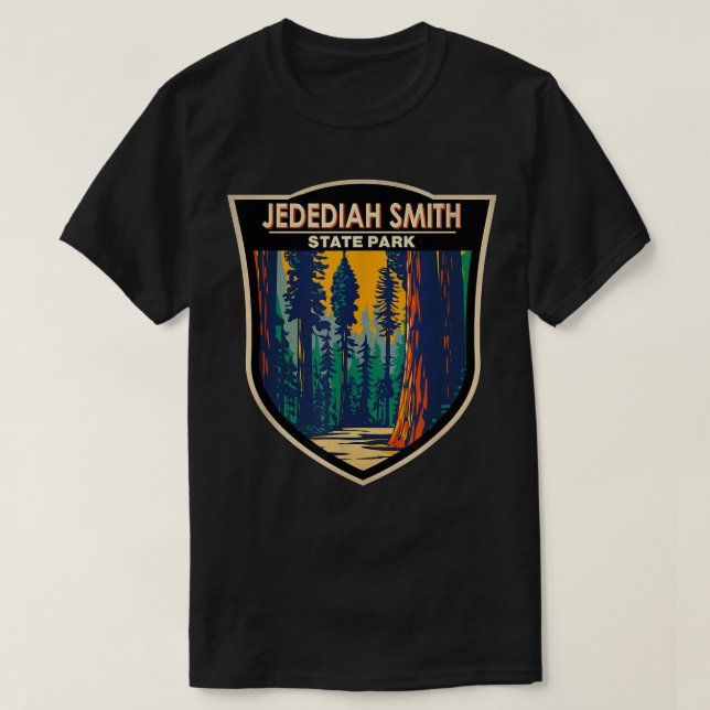 Camiseta Jedediah Smith Redwoods State Park California Badg (Diseño del anverso)