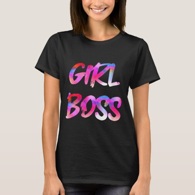 Camiseta Jefa de chicas mujer cuello en V (Anverso)