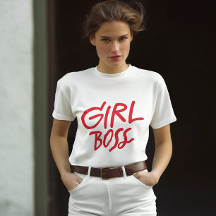 Camiseta Jefa Letra Negrita Roja Tipografía Femenina Aniñad