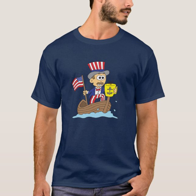 Camiseta Jefe 4 de julio azul marino (Anverso)