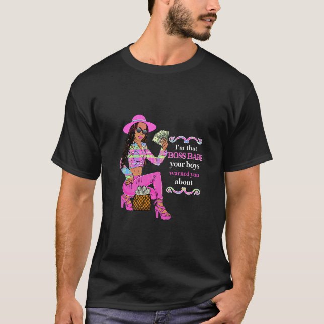Camiseta Jefe Babe mujeres melanina rosa rosa pastel reina  (Anverso)