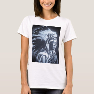 Camiseta Jefe blanco del cisne de Lakota Siux del vintage