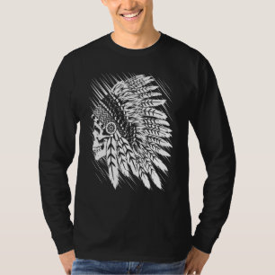 Camiseta Jefe de águila indígena nativo de cráneo americano