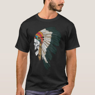 Camiseta Jefe de águila nativo de cráneo americano