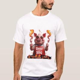 Camiseta Jefe de barbacoa - Cerdo Papá Gracioso Gritando Ca