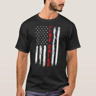 Camiseta Jefe de bomberos destrozado la bandera estadounide