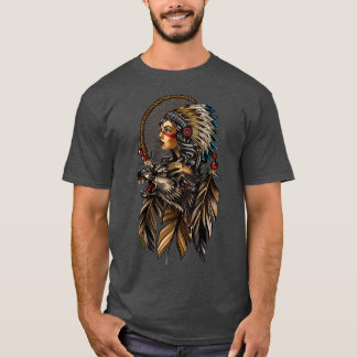 Camiseta Jefe de Chica nativo americano