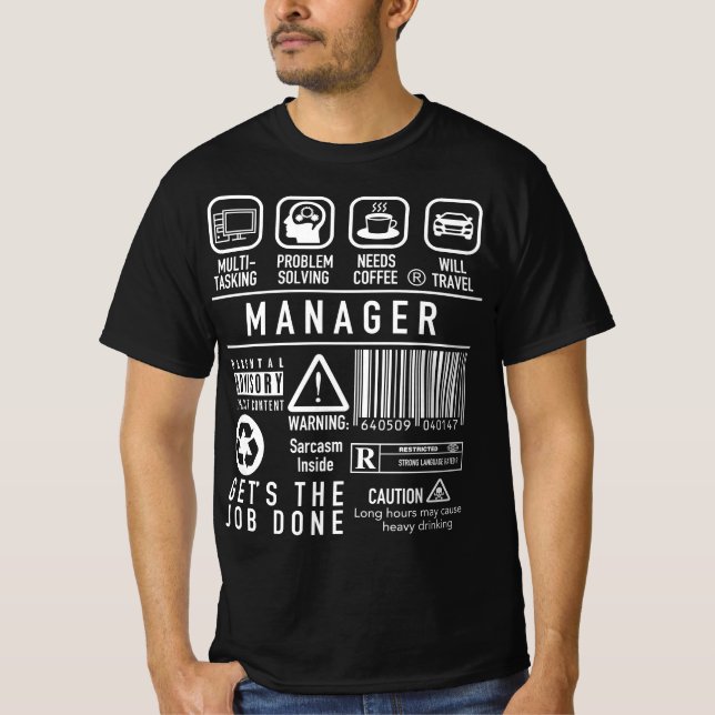 Camiseta Jefe de equipo, supervisor, administrador de TI (Anverso)