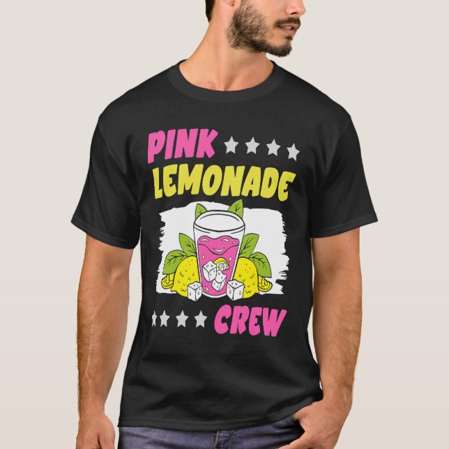 Camiseta Jefe de jugo de limón rosa de la tripulación de Le (Anverso)