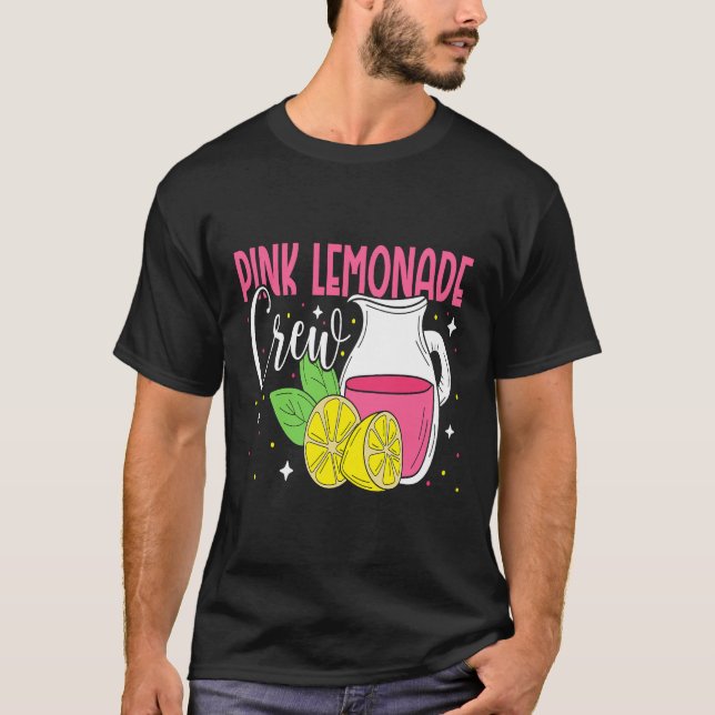 Camiseta Jefe de jugo de limón rosa de la tripulación de Le (Anverso)