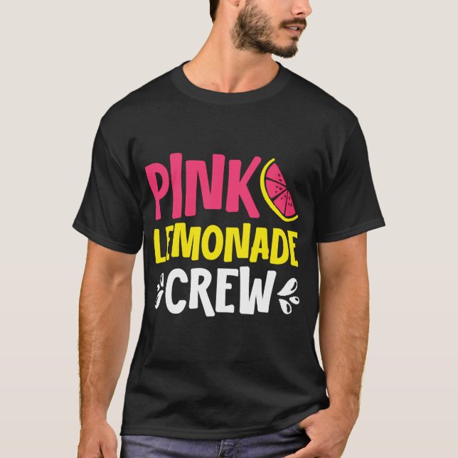 Camiseta Jefe de jugo de limón rosa de la tripulación de Le (Anverso)