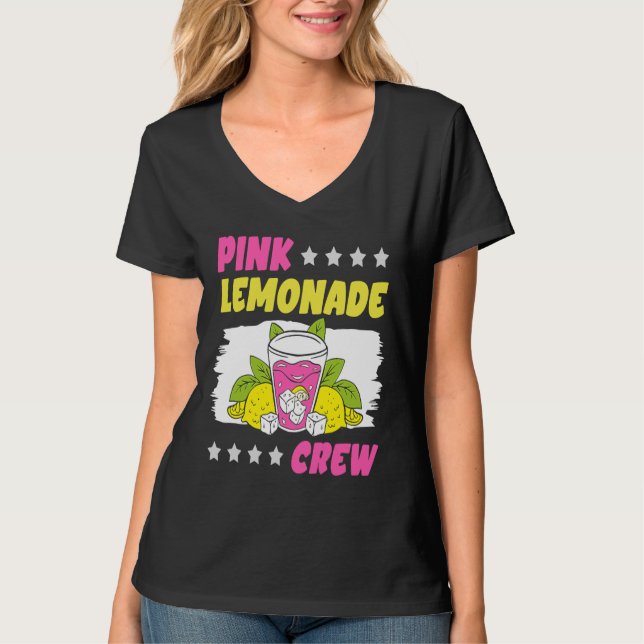 Camiseta Jefe de jugo de limón rosa de la tripulación de Le (Anverso)