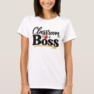 Camiseta Jefe de la Clase Tipografía Divertida de Maestra M