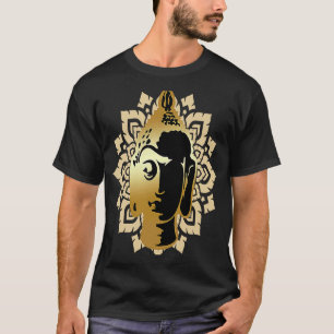 Camiseta Jefe de la estatua de Buda Mandala Meditación Taoi