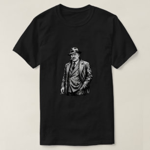 Camiseta Jefe de la Mafia Vintage Sombrero Fedora Cigarro N
