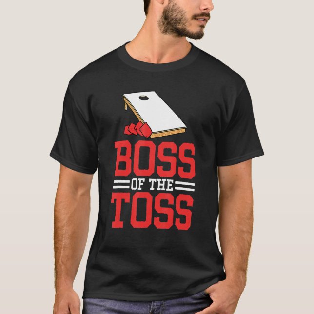 Camiseta Jefe De La Toss Cornhole Hombres Abuelo (Anverso)