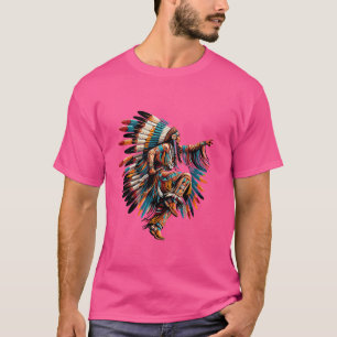 Camiseta Jefe de pluma de la tribu Cherokee india nativo