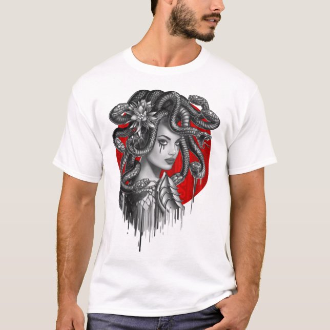 Camiseta Jefe de serpiente Chica Medusa (Anverso)