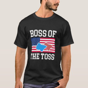 Camiseta Jefe Del Jugador De Toss Cornhole Bandera De Estad