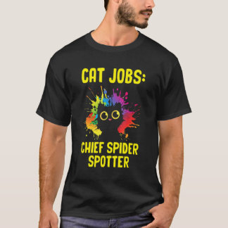 Camiseta Jefe Detector de Arañas Gato Humor Gatito Mamá G
