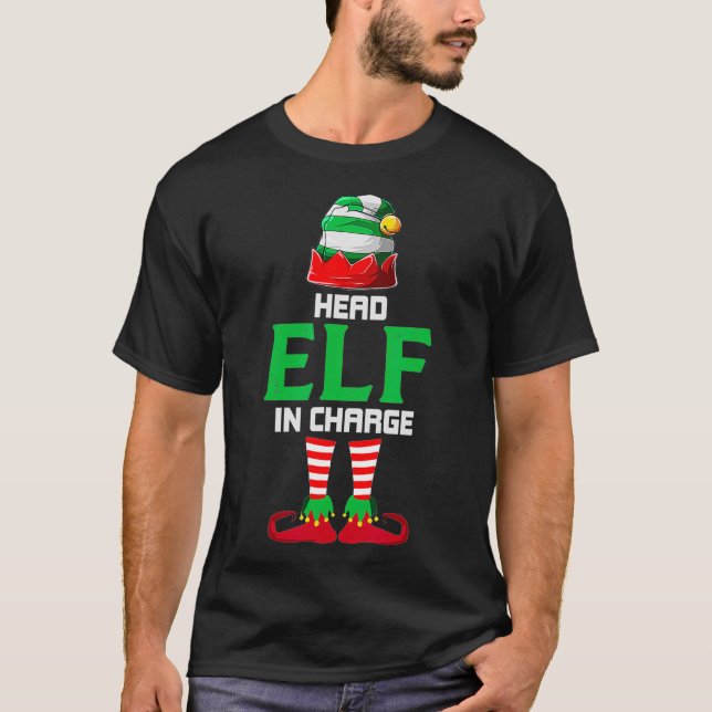 Camiseta Jefe Elf a cargo de Fiesta de Navidades divertidos (Anverso)