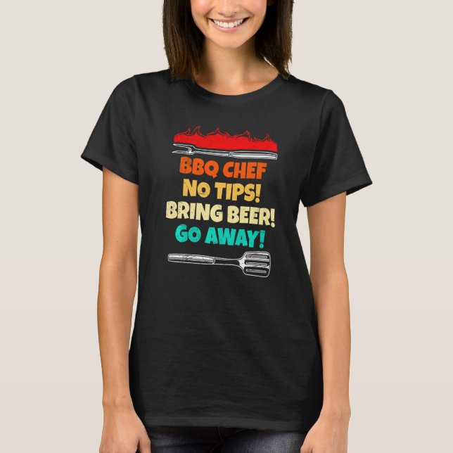 Camiseta Jefe En La Barbacoa Trae Cerveza Vete Hombres Barb (Anverso)
