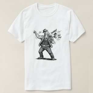 Camiseta Jefe Enojado Megáfono Hey Tú Gráfico Cómic Retro