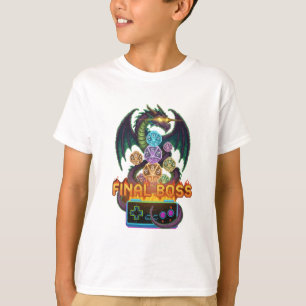 Camiseta Jefe Final Retro Dragón & Dados   Pixel TTRPG Juga