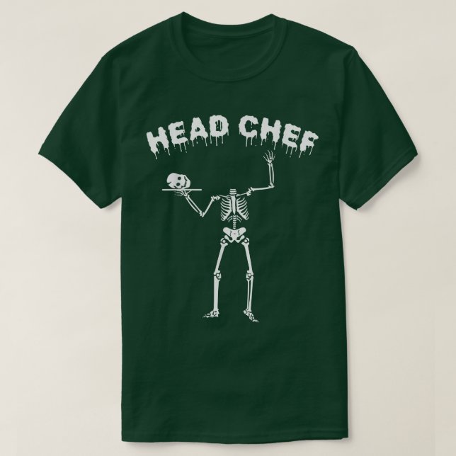 CAMISETA JEFE HALLOWEEN SKELETON COOK COSTUME KITCHE  (Diseño del anverso)